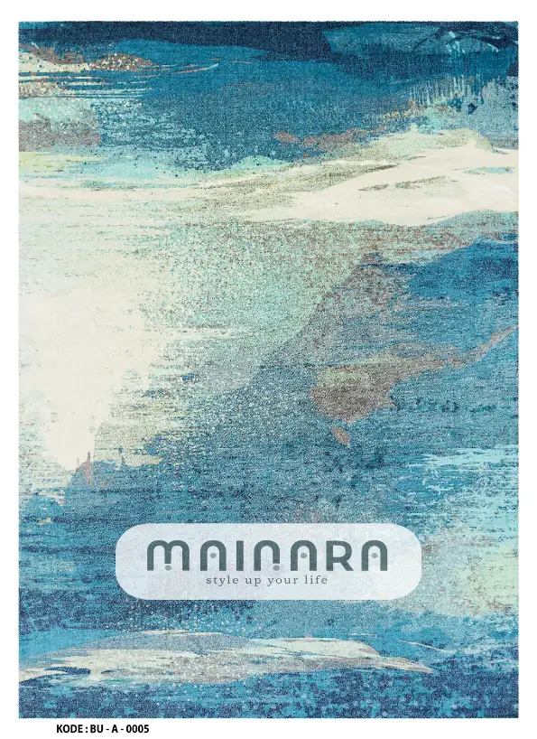 Karpet Abstrak (BU-A-0005) - Blue,Grey,White,Green