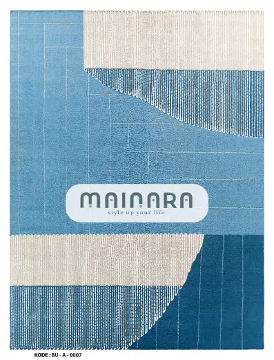 Karpet Abstrak (BU-A-0007) - Blue,Cream