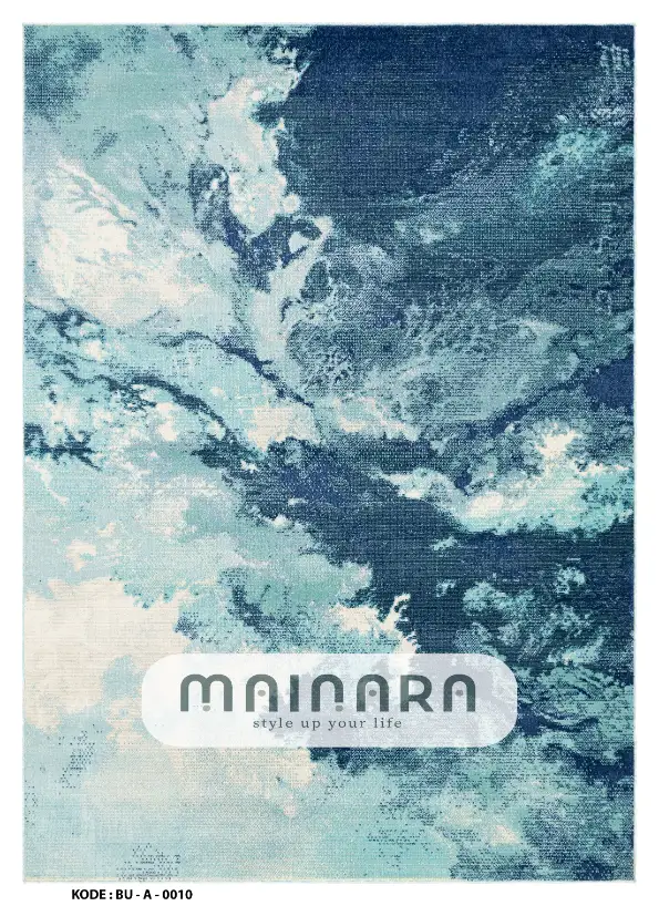Karpet Abstrak (BU-A-0010) - Blue,White