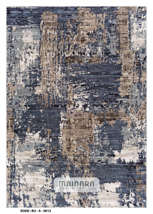 Karpet Abstrak (BU-A-0012) - Blue,Grey,Brown
