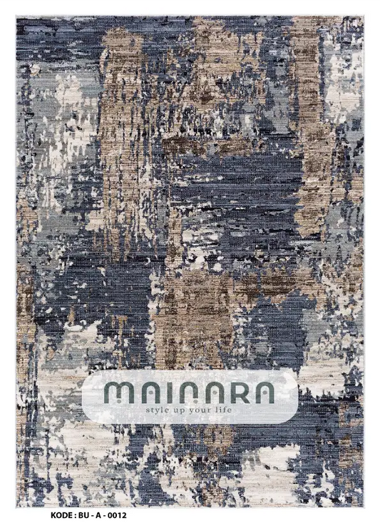 Karpet Abstrak (BU-A-0012) - Blue,Grey,Brown