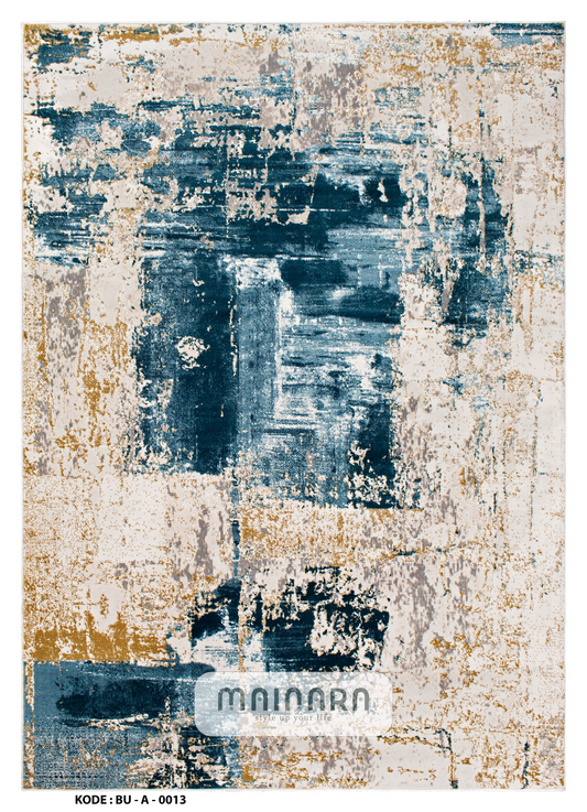Karpet Abstrak (BU-A-0013) - Blue,Cream
