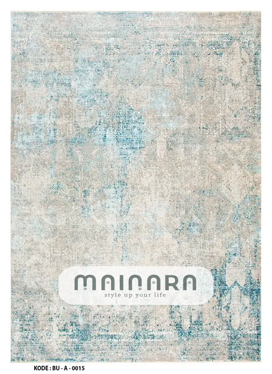 Karpet Abstrak (BU-A-0015) - Blue,Grey,Cream