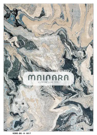 Karpet Abstrak (BU-A-0017) - Blue,Grey,Cream