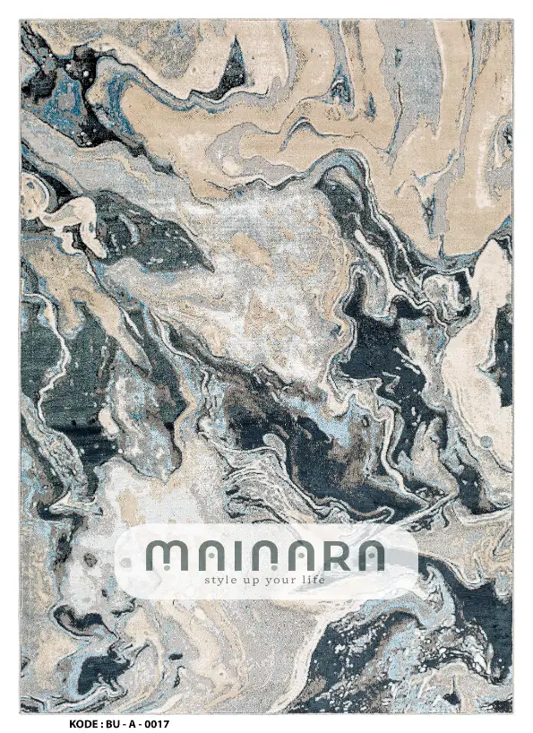Karpet Abstrak (BU-A-0017) - Blue,Grey,Cream