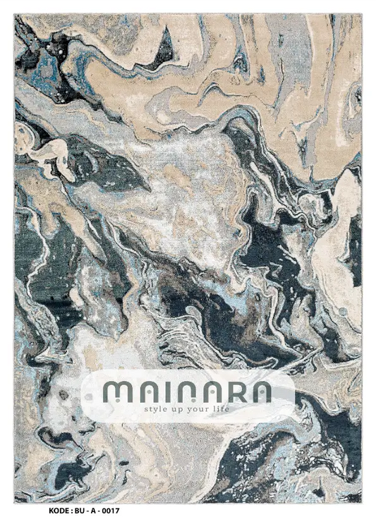 Karpet Abstrak (BU-A-0017) - Blue,Grey,Cream