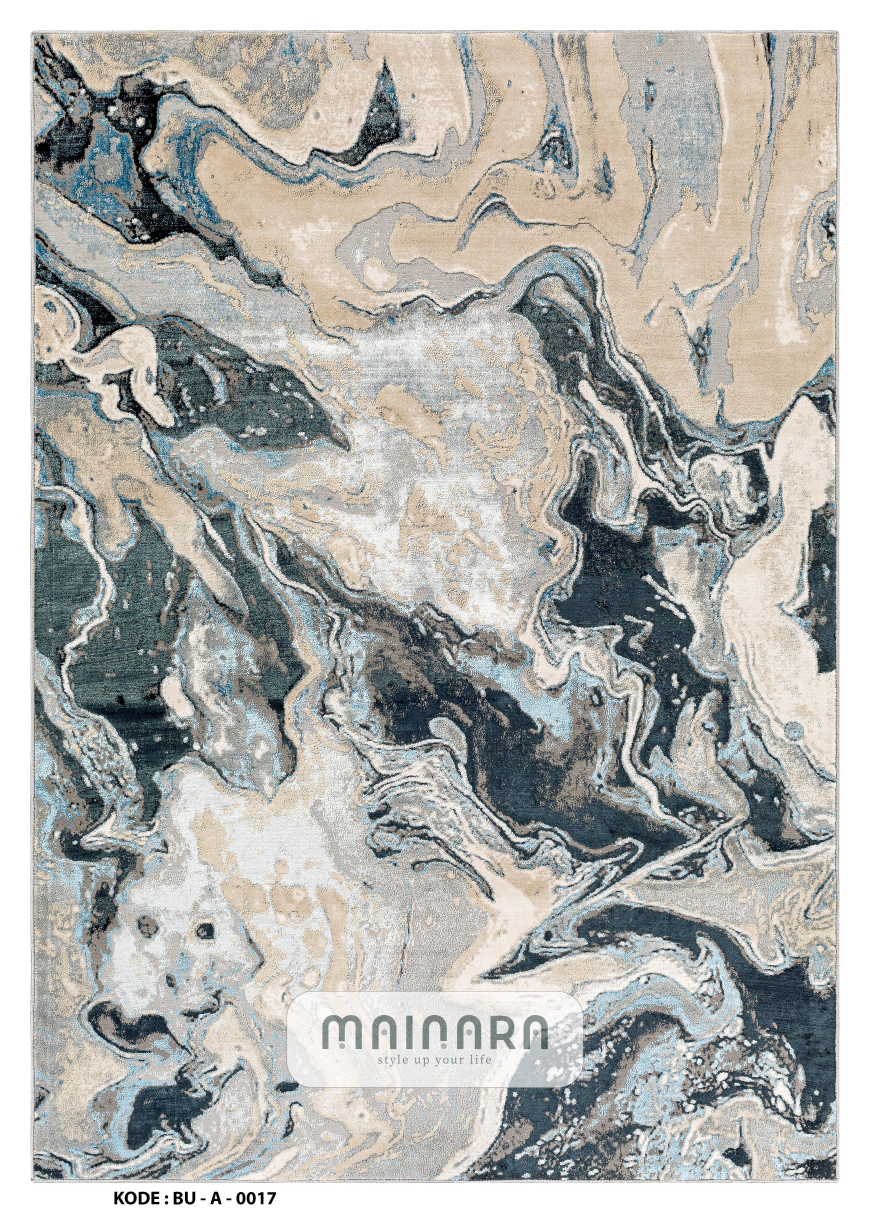 Karpet Abstrak (BU-A-0017) - Blue,Grey,Cream