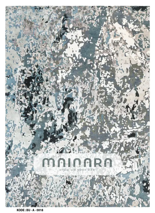 Karpet Abstrak (BU-A-0018) - Blue,Grey,Black