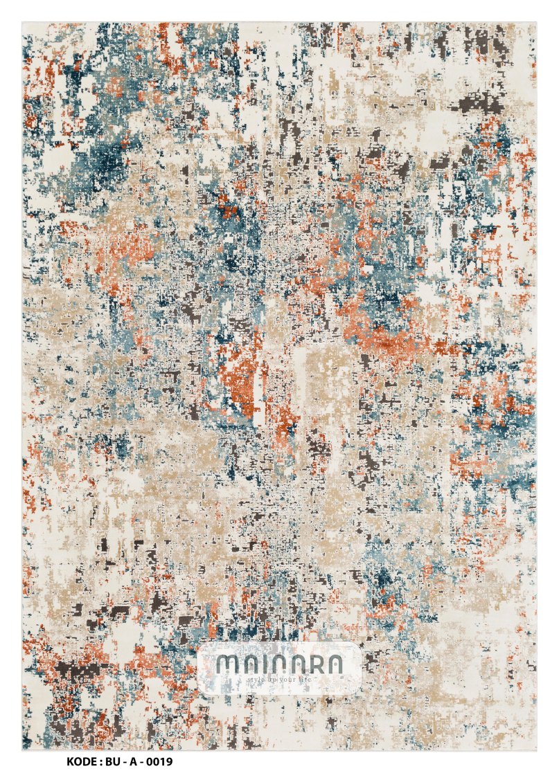 Karpet Abstrak (BU-A-0019) - Blue,Cream,Grey