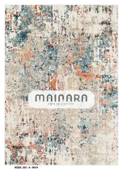 Karpet Abstrak (BU-A-0019) - Blue,Cream,Orange