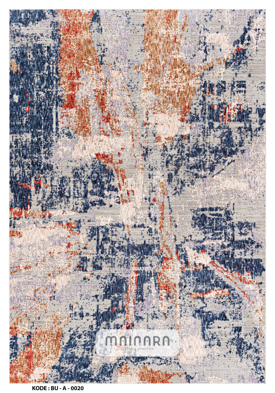 Karpet Abstrak (BU-A-0020) - Blue,Grey