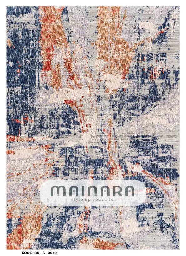 Karpet Abstrak (BU-A-0020) - Blue,Grey,Orange