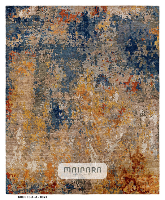 Karpet Abstrak (BU-A-0022) - Blue,Brown