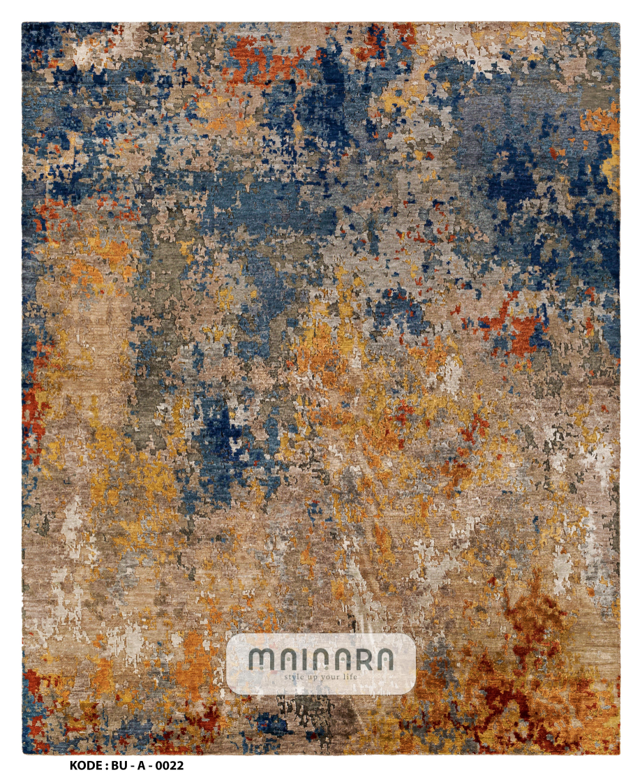 Karpet Abstrak (BU-A-0022) - Blue,Brown,Orange