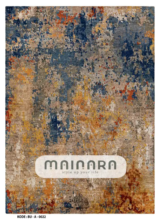 Karpet Abstrak (BU-A-0022) - Blue,Brown,Orange