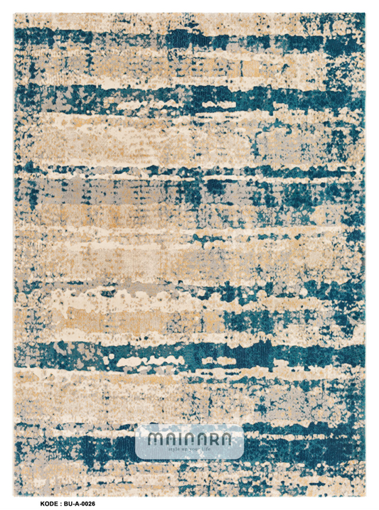 Karpet Abstrak (BU-A-0026) - Blue,Cream
