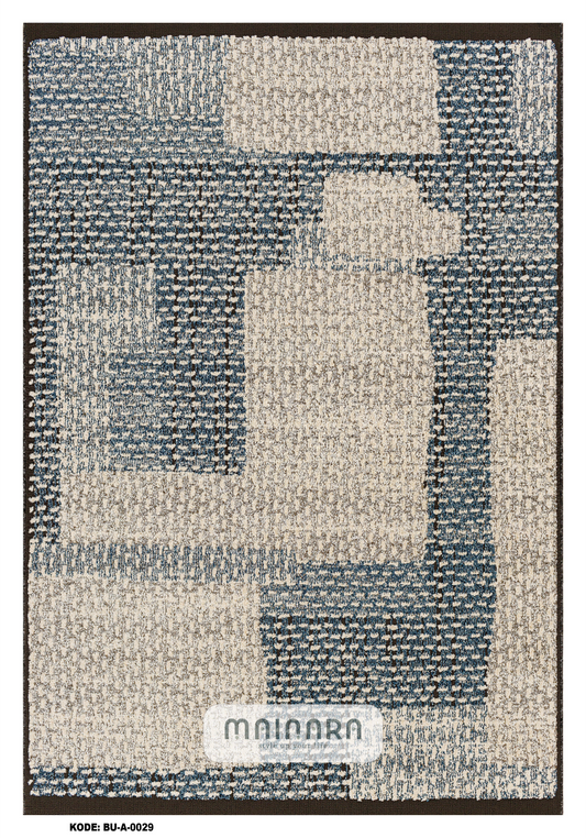 Karpet Abstrak (BU-A-0029) - Blue,Brown,Cream