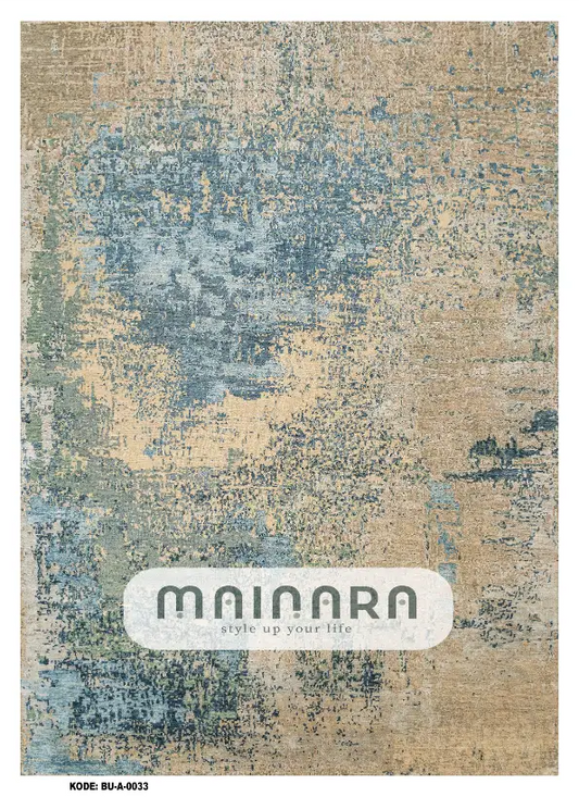 Karpet Abstrak (BU-A-0033) - Blue,Green,Cream