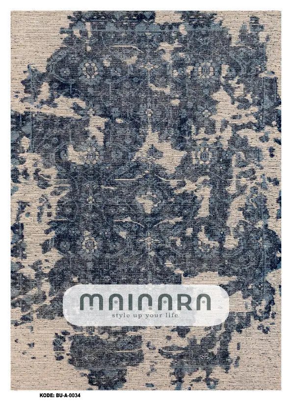 Karpet Abstrak (BU-A-0034) - Blue,Cream
