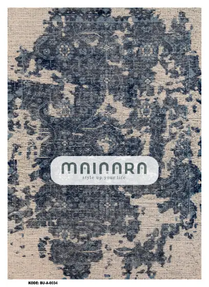 Karpet Abstrak (BU-A-0034) - Blue,Cream
