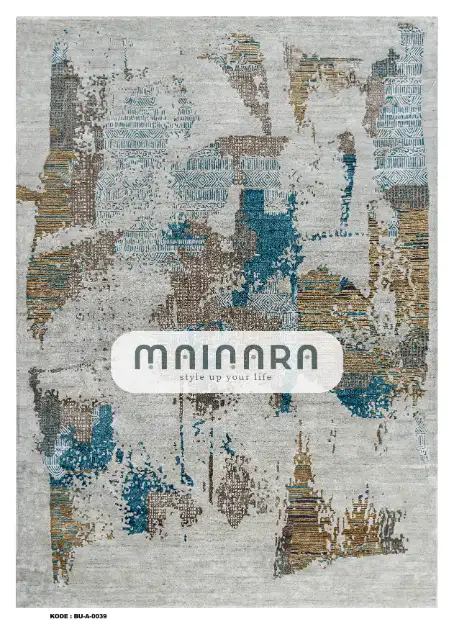 Karpet Abstrak (BU-A-0039) - Blue,Grey,Brown