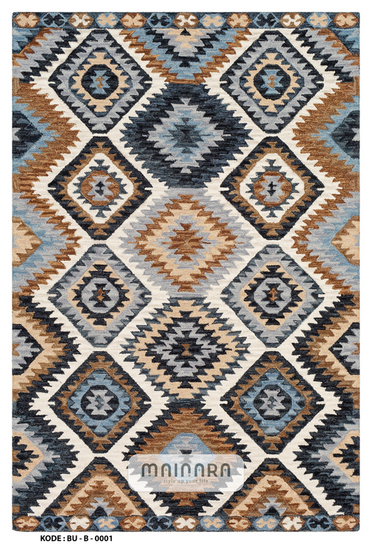 Karpet Bohemian (BU-B-0001) -  Blue,Brown,Grey