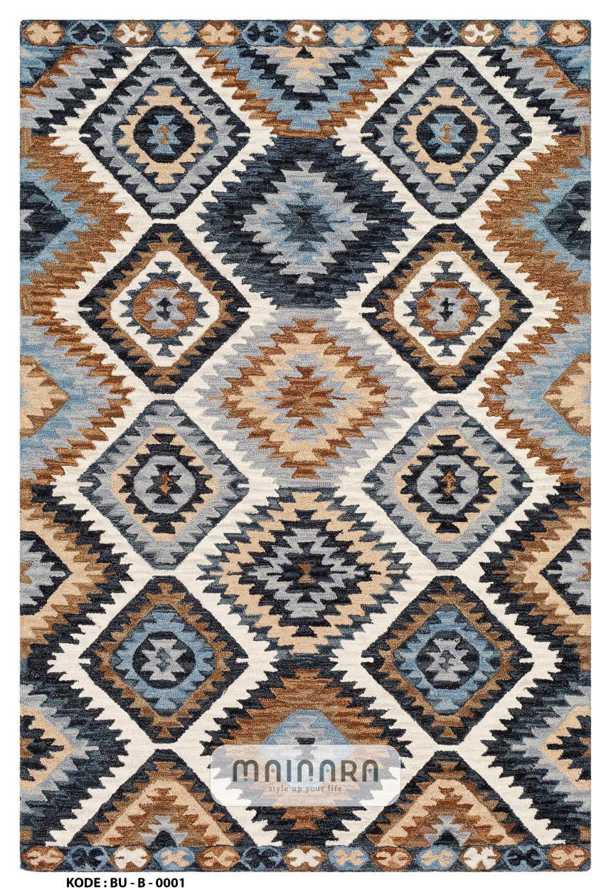 Karpet Bohemian (BU-B-0001) -  Blue,Brown,Grey