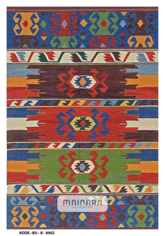 Karpet Bohemian (BU-B-0002) - Blue,Orange,Red,Brown,Green
