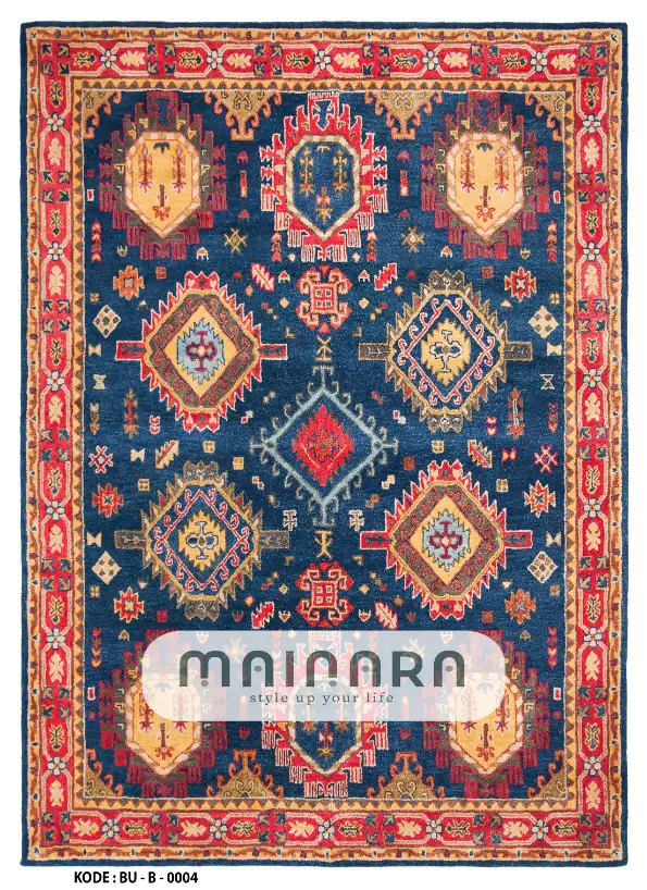 Karpet Bohemian (BU-B-0004) - Blue,Orange,Red,Gold