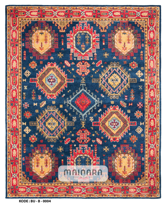 Karpet Bohemian (BU-B-0004) - Blue,Orange,Red,Gold