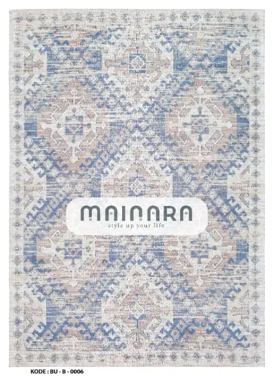 Karpet Bohemian (BU-B-0006) - Blue,Cream,Grey