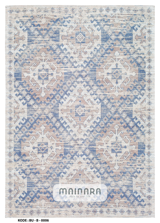 Karpet Bohemian (BU-B-0006) - Blue,Cream,Grey