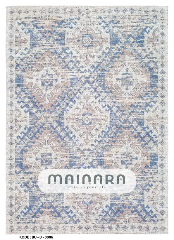 Karpet Bohemian (BU-B-0006) - Blue,Cream,Grey