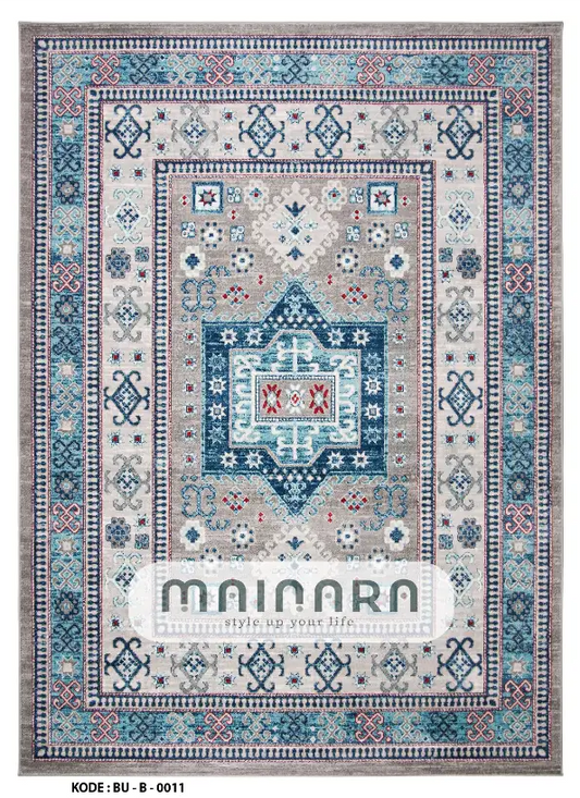 Karpet Bohemian (BU-B-0011) - Blue,PInk,Grey