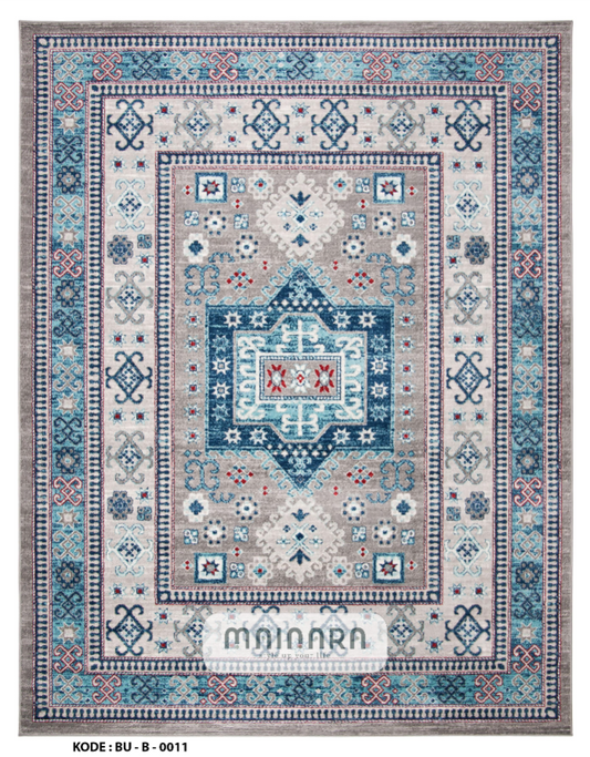 Karpet Bohemian (BU-B-0011) - Blue,PInk,Grey