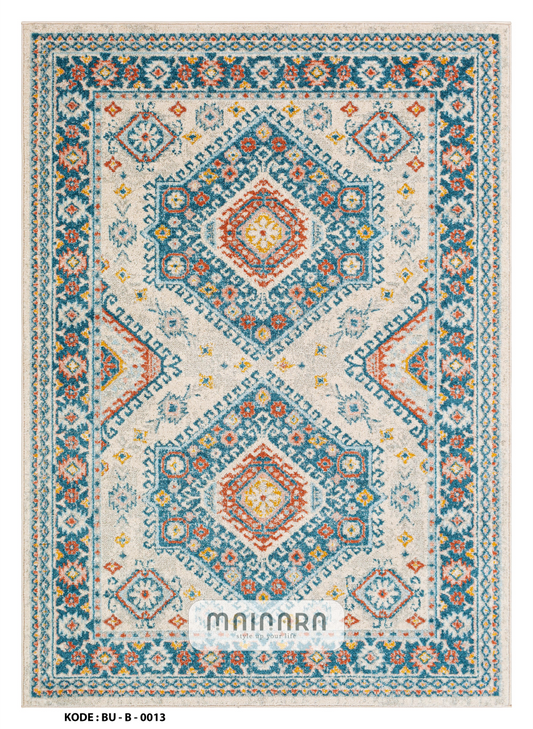 Karpet Bohemian (BU-B-0013) - Blue,Tosca,Orange,Yellow