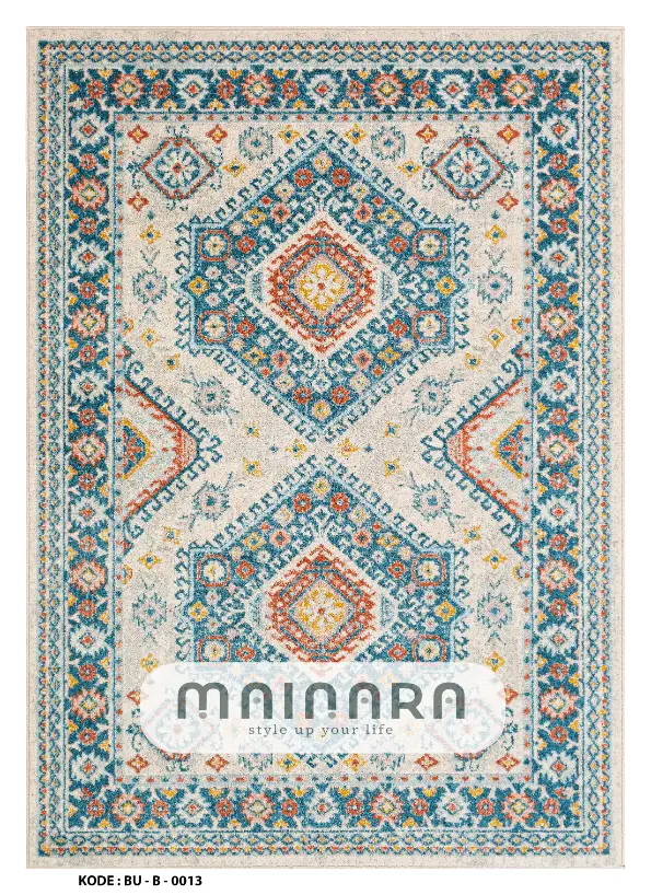 Karpet Bohemian (BU-B-0013) - Blue,Tosca,Orange,Yellow