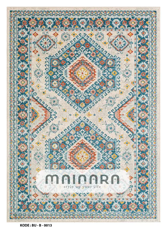 Karpet Bohemian (BU-B-0013) - Blue,Tosca,Orange,Yellow