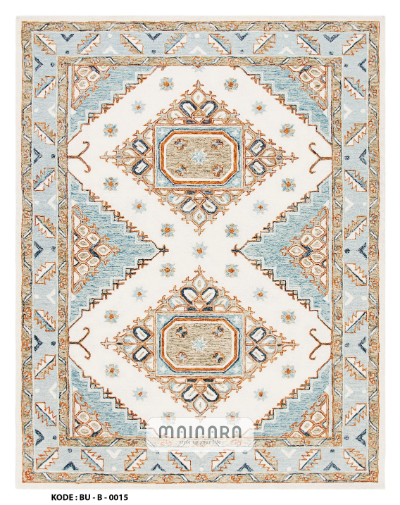 Karpet Bohemian (BU-B-0015) - Blue,Cream