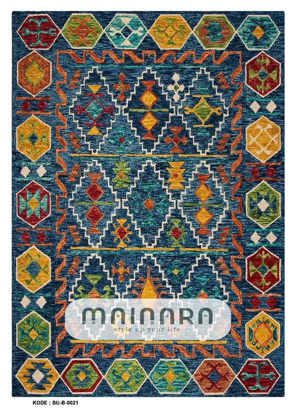 Karpet Bohemian (BU-B-0021) - Blue,Green,Tosca,Red,Orange,Yellow