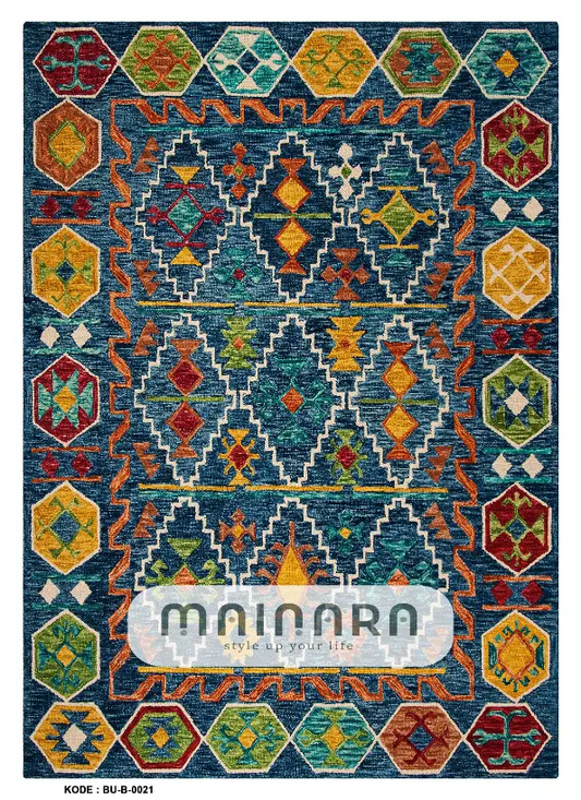 Karpet Bohemian (BU-B-0021) - Blue,Green,Tosca,Red,Orange,Yellow