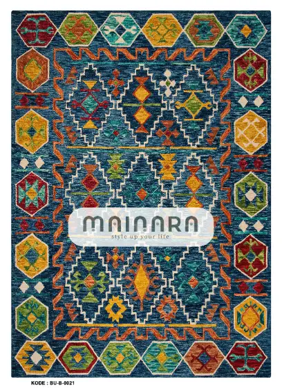 Karpet Bohemian (BU-B-0021) - Blue,Green,Tosca,Red,Orange,Yellow