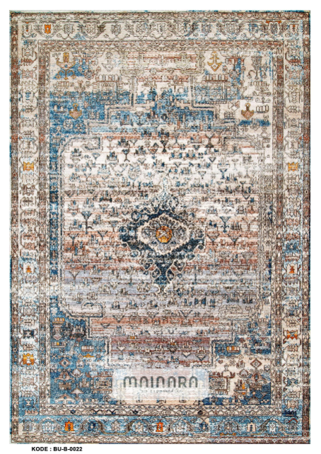 Karpet Bohemian (BU-B-0022) - Blue,Brown