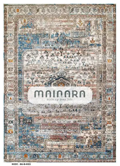 Karpet Bohemian (BU-B-0022) - Blue,Brown