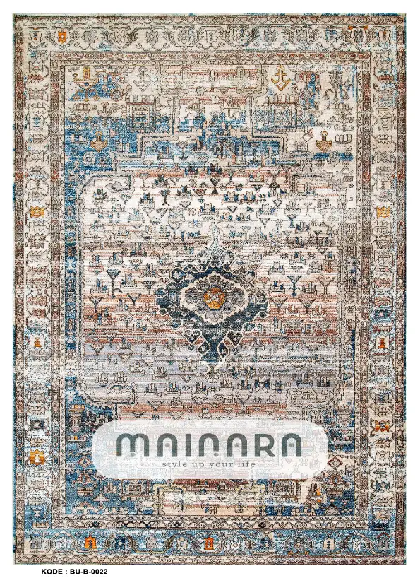 Karpet Bohemian (BU-B-0022) - Blue,Brown
