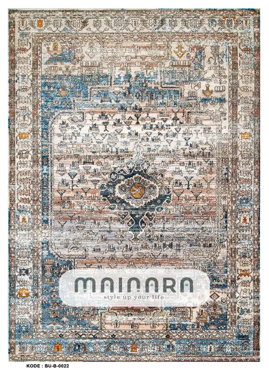 Karpet Bohemian (BU-B-0022) - Blue,Brown