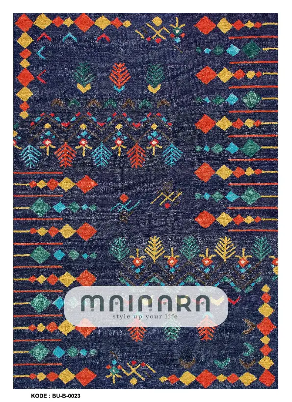 Karpet Bohemian (BU-B-0023) - Blue,Yellow,Orange,Green