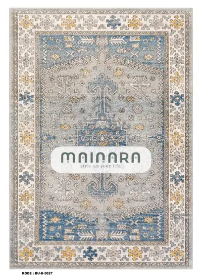Karpet Bohemian (BU-B-0027) - Blue,Cream,Yellow,Grey