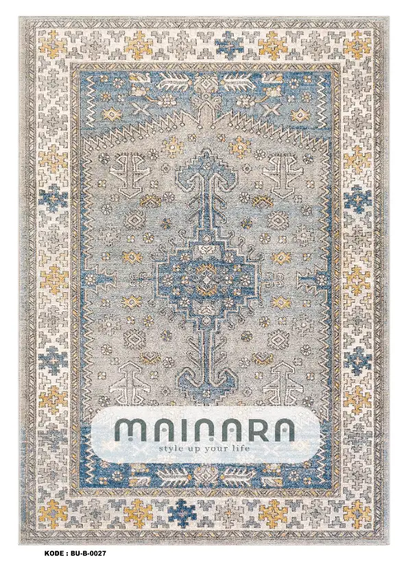 Karpet Bohemian (BU-B-0027) - Blue,Cream,Yellow,Grey