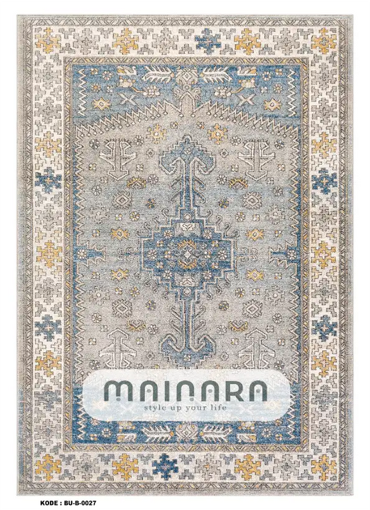 Karpet Bohemian (BU-B-0027) - Blue,Cream,Yellow,Grey